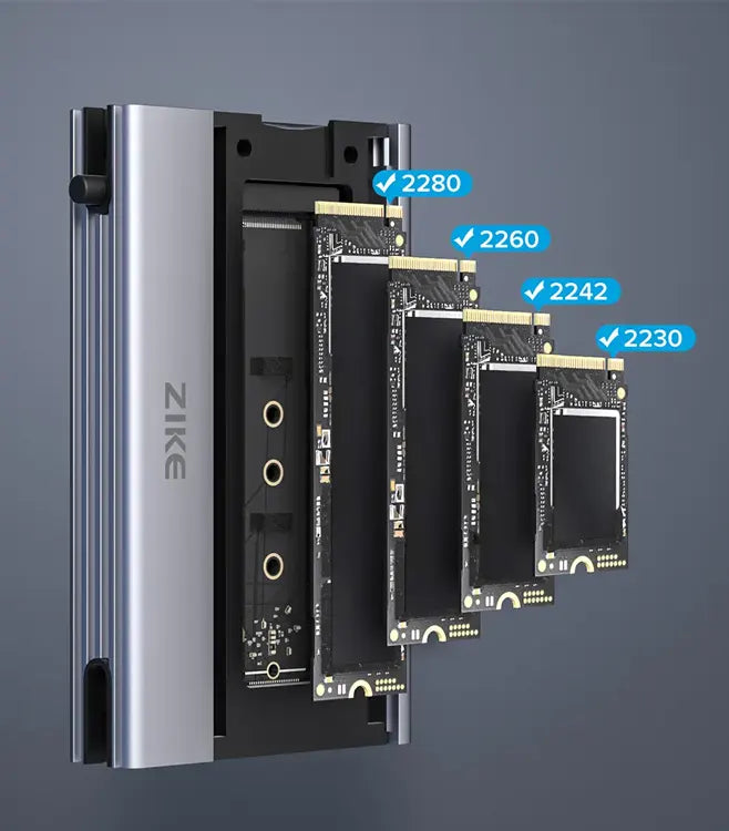 ZikeDrive is perfectly compatible with 4 specifications of SSD including 2280, 2260, 2242, 2230