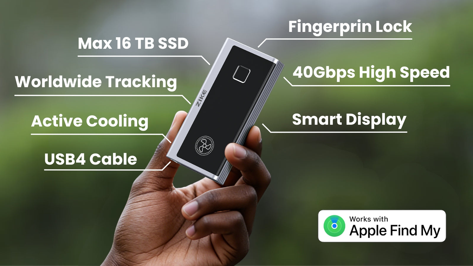 Zike Vault – World's First 40Gbps Portable SSD with Apple Find My