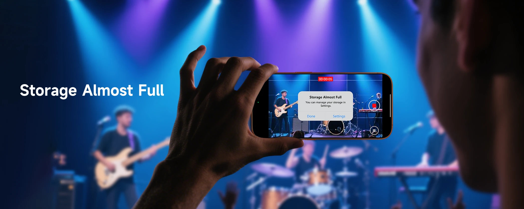 iPhone 17 running out of memory while recording aconcert