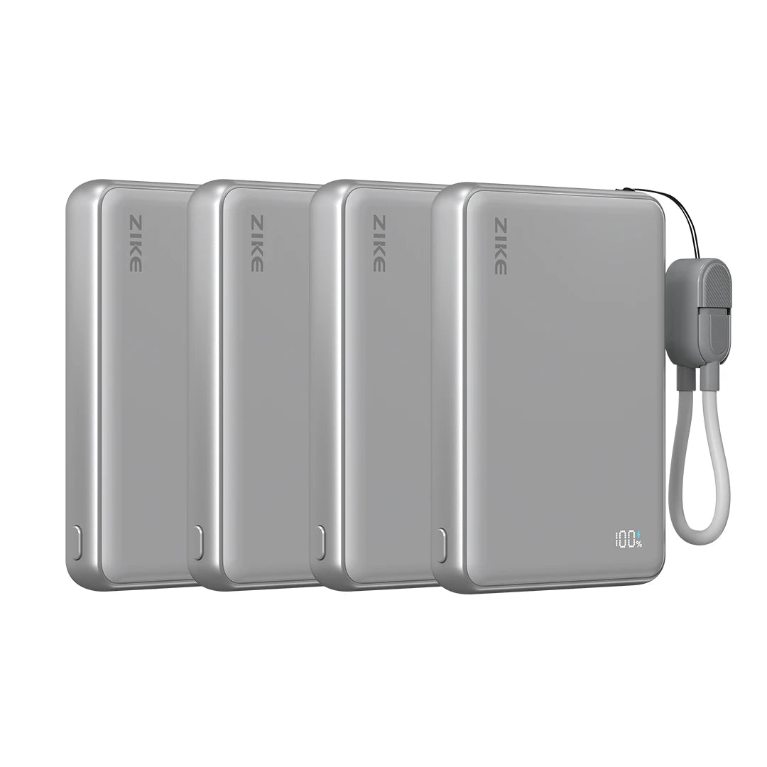 (Lot) Banque d'alimentation ZIKE Z1052 Qi2 15W à semi-conducteurs 10000mAh 4 PCS