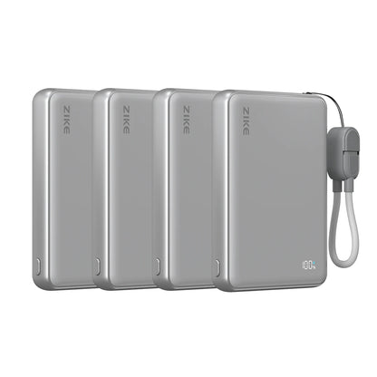(Lot) Banque d'alimentation ZIKE Z1052 Qi2 15W à semi-conducteurs 10000mAh 4 PCS
