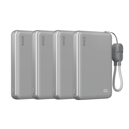 (Lot) Banque d'alimentation ZIKE Z1052 Qi2 15W à semi-conducteurs 10000mAh 4 PCS