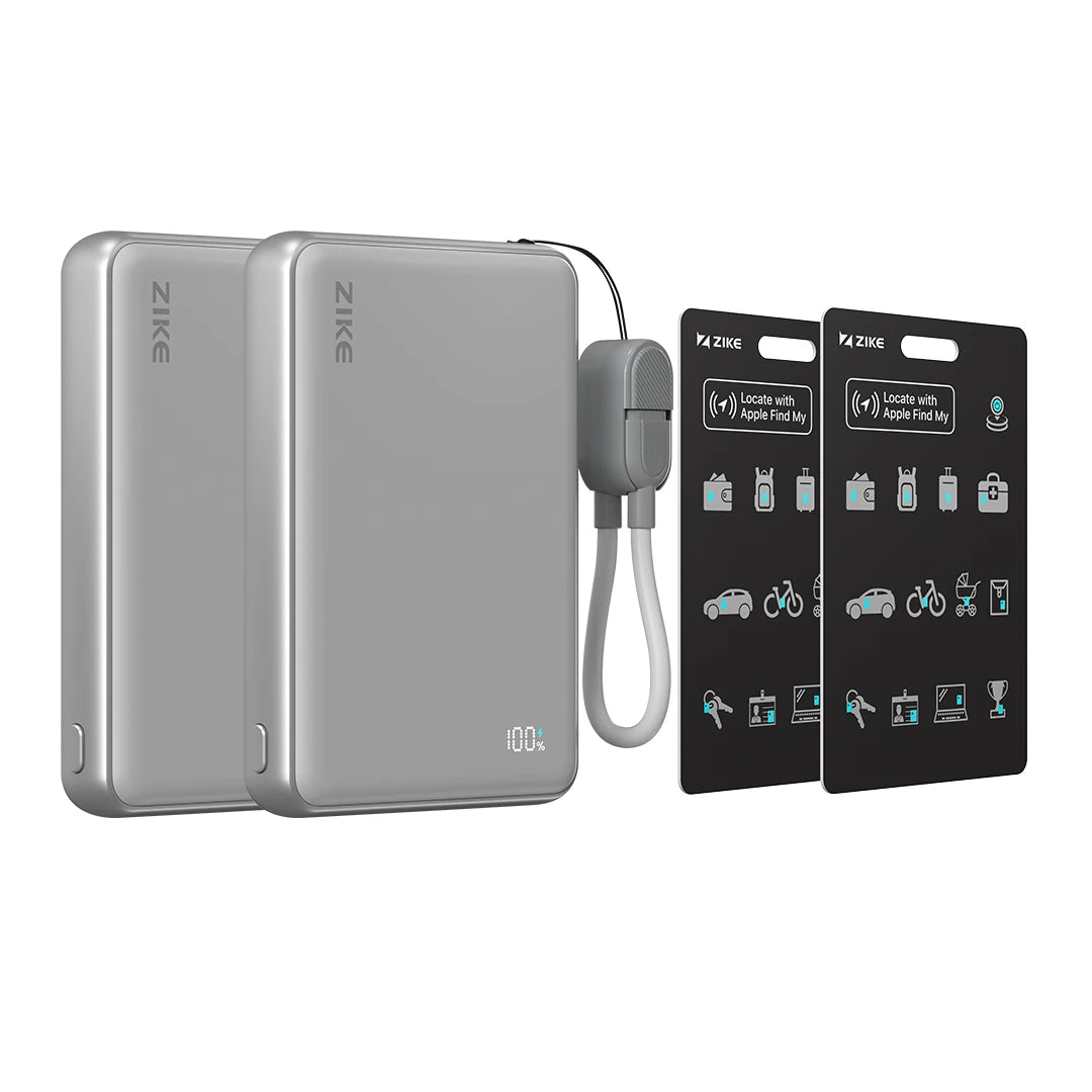 (Offre groupée) Carte de suivi intelligente ZIKE Z006 + 2 batteries externes à semi-conducteurs de 10000 mAh