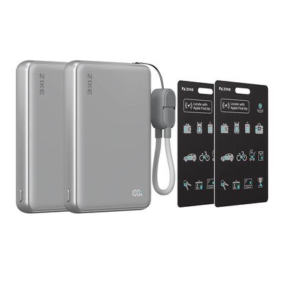 (Offre groupée) Carte de suivi intelligente ZIKE Z006 + 2 batteries externes à semi-conducteurs de 10000 mAh
