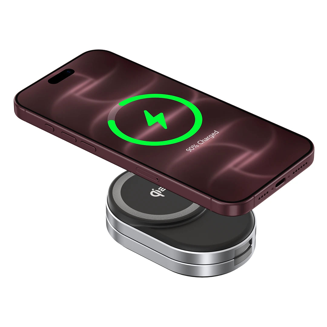 ZIKE Z855 3‑in‑1 Qi2 Magnetic Foldable Wireless Charger – 15W Fast Charging for iPhone & More